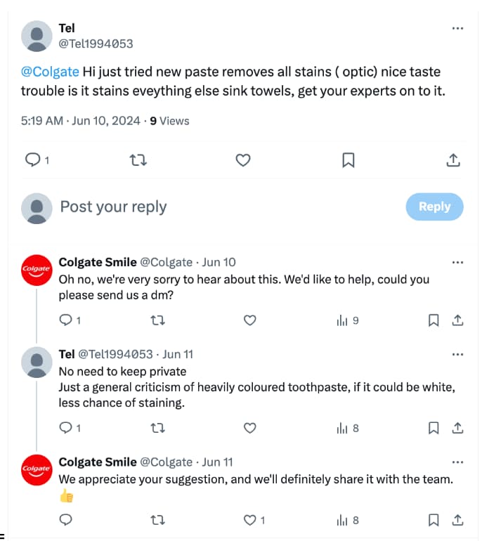 colgate social media example